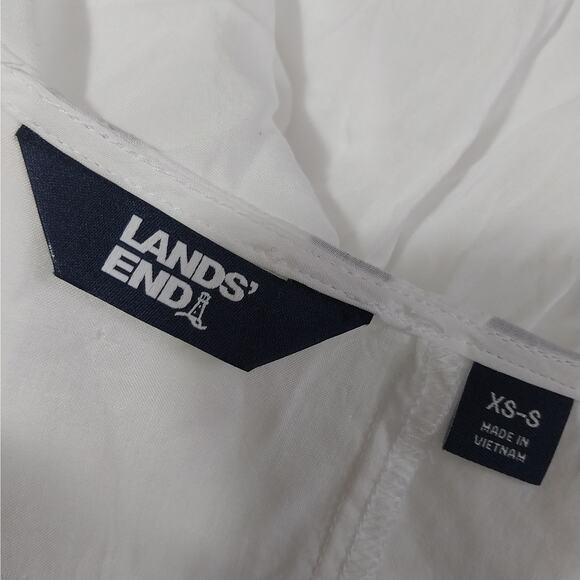 NWT! LANDS' END! SHEER WHITE MODAL DRAWSTRING WAIST MINI DRESS, SHIFT! SZ XS-S - Picture 8 of 12